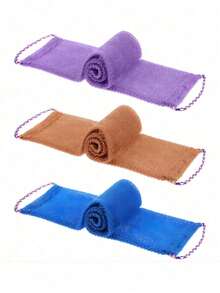 2pcs Mesh Exfoliating Back Long Net Bath Scrub Towel Set,Double-Sided For Gentle,Rough Exfoliation, Effective Body Scrub, Back Scrubber For Shower Use,Premium Mesh Material, Convenient Strap Towel Design, Loofah Towel, Body Sponge For Smooth Skin,Great For Daily Use - Multicolor - View 7