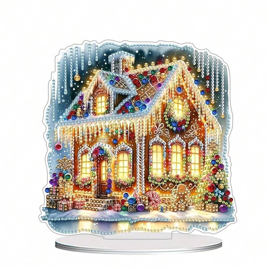 Fairyland JinWenn Decor For Home Diamonds Art Kit Decorations, Christmas House Diamonds Painting Kit For Adult Tabletop Gift DIY 5D Diamonds Dots, Special Crystal Diamond 7.8x7.8 Inch - DP02345 - 查看 1