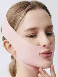 1条可调节下巴带，防打鼾睡眠眼罩（适用于口呼吸），男女通用下巴提拉带 - 瘦脸提拉带，透气无缝面部轮廓紧致带 - 彩色 - 查看 5