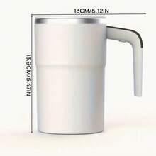1pc 304 Stainless Steel Auto Stirring Cup, Portable Coffee Mug With Temperature Display, USB Rechargeable, 200mAh Battery
