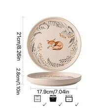 1pc 8.5 Inch Ceramic Flat Plate, Pasta Plate, Dinner Plate - Multicolor - View 6