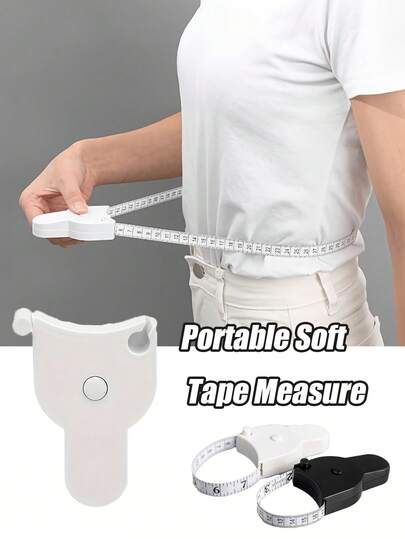便携式软尺，适用于测量身体尺寸 - 弹性健身卷尺，可测量腰围、臂围、胸围 - 小巧便携，适合健身房、旅行、居家使用，是学生以及没有智能手机/体重秤人士的理想之选。