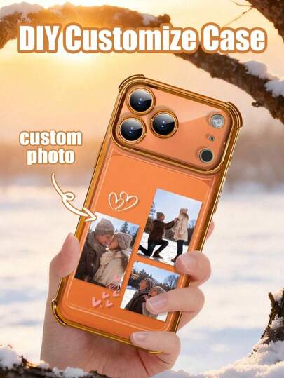 Customizable 4-Corner Anti-Drop Phone Case With Personal Photo Or Name, Compatible With Apple 17, 16, 15, 14, 13, 12, 11 Pro Max Mini X XS XR 6 7 8 Plus, Galaxy S25 Ultra, S24 FE, S23+, Suitable As Surprise Gift For Halloween, Christmas, Mother's Day, Anniversary, Birthday, Father's Day, Family, Valentine's Day For Loved Ones