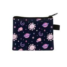 Nueva Monedero con Estampado de Serie Espacial - Bolsa Portátil para Tarjetas, Monedas y Llaves, Material de Poliéster, Paquete de Pieza Única - Multicolor - Ver 15