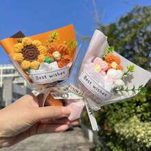 Mini Artificial Flowers, Gift Bag Included, Ideal For Valentine's Day Gifts, Mother's Day Bouquets, And Souvenirs - Multicolor - View 3