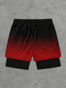 Men's Fashionable Ghost Print Casual Comfortable Double-Layer Beach Shorts - Multicolor - View 3