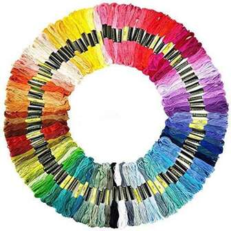 8-Color Gradient Embroidery Thread Set, Friendship Bracelet Weaving Cord, Cross Stitch Kit, Pre-Sorted Thread Skeins, Fine Line, Sewing Patterns, Cotton Yarn, Crochet Bracelet, Rainbow Craft, 7 Color Systems (Red, Yellow, Blue, Green, Purple, Brown), 6-Strand Thread (8m Each), Suitable For Sewing And Handicrafts