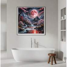 CSZPPQAF 5D Moon Landscape Diamond Painting Kits For Adults, Flowers Diamond Art Kits For Adults, DIY Full Drill Paint By Diamonds Diamond Dots Gem Painting For Home Decor 13.78x13.78 Inch - KM294-1 - 查看 4
