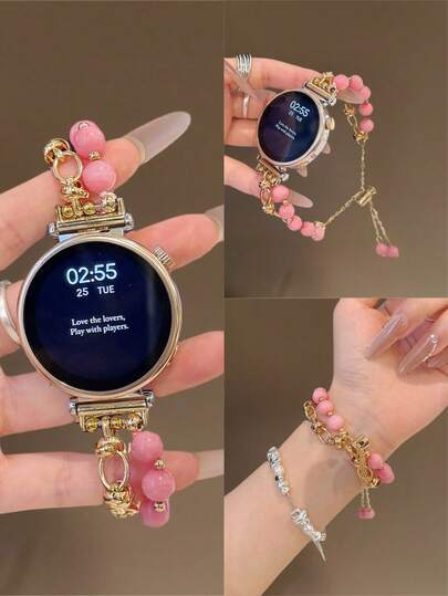 18mm, 20mm, 22mm Tiger's Eye Bracelet Straps With Adjustable Length, Compatible With Samsung Galaxy, Garmin, Compatible With Huawei, Amazfit, And Other Brands – Durable, Soft, And Breathable