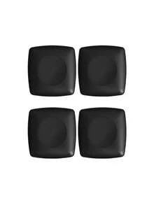 4/6/12pcs Reusable Plastic Square Plates, Black Dinnerware Plates Suitable For Home Kitchen, Dining Room, Dorm, Camping, Picnic, Serving Dishes, Desserts, Snacks - 黑色 - 查看 7
