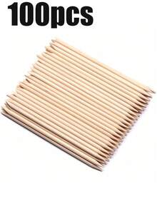 100支/50支/20支装粉色双头水晶美甲胶笔，配有果冻胶卸甲液、角质层推棒、粉刷和印花工具，一次性单根睫毛嫁接水晶微型刷 - 彩色 - 查看 11