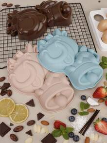 1 pieza Molde de silicona con forma de vaca para pasteles, herramienta de hornear, molde de pastel con forma de vaca de dibujos animados, molde para pasteles, molde para mousse, utensilios de cocina para hornear, molde para mousse de chocolate, gelatina y cera - Multicolor - Ver 4