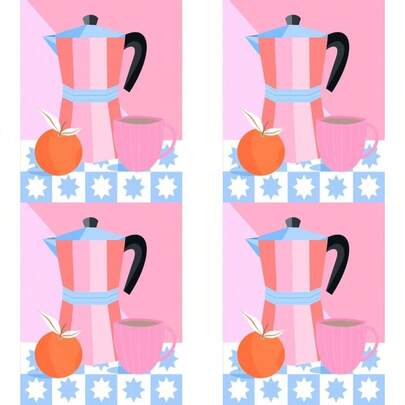Still Life With Moka Pot Poster Print -  Donne 24 X 30