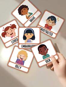 This Set Of 15 Emotional Vocabulary Cards, English Vocabulary Cards, English Learning Cards, And Common Vocabulary Cards Is An Ideal School Supply, Student Stationery, And Learning Material. They Are Designed To Help Identify, Spell, Write, And Read English Letters, Making Them Very Suitable For English Beginners, And Also A Great Gift. - Multicolor - View 3