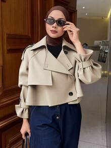 DAZY Women Trench Coats - Aprikot - View 4