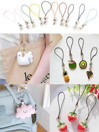 Colorful Charm Lobster Clasp Lanyards, Suitable For DIY Keychains, Bag Charms, Jewelry, Pendant Crafts, Perfect For Phone Straps, Holiday Party Decorations, Valentine's Day Gifts, Back To School Gifts, Small Craft Supplies (Random Color)