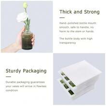12pcs Glass Bud Vase Set, Small Green Flower Vases For Centerpieces In Bulk, Mini Vintage Vase For Wedding, Home,Table Decoration,12Pcs,Green - Green - 查看 8