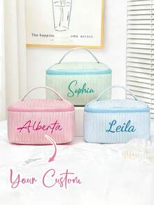 Túi đựng mỹ phẩm có thể tùy chỉnh, Túi đựng mỹ phẩm đa năng cá nhân hóa, Túi xách dung tích lớn, Có thể tùy chỉnh tên, Hộp đựng đồ trang điểm, Túi đựng đồ vệ sinh cá nhân, Túi trang điểm cho phù dâu, Túi du lịch, Cá nhân hóa, Tùy chỉnh, Quà tặng lý tưởng cho cô ấy, Bạn gái, Người yêu, Bạn trai, Bạn bè, Quà tặng Ngày Valentine, Quà tặng phù dâu, Quà cưới, Quà sinh nhật cho cô ấy, Quà tặng Ngày của Mẹ, Quà tặng Năm mới, Túi đựng đồ trang điểm, Phụ kiện du lịch - Nhiều màu - Xem 2