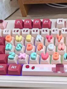 DIY 26 Cartoon Letter Keyboard 3D Cute Number Nail Art Supplies - INS Resin Accessories - Multicolor - View 2