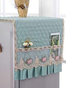 Refrigerator New Single Door Soft Washing Machine Cover Towel Cabinet Decoration Cover,Multi-Texture Printed Dust Cover For Refrigerator And Washing Machine, Multifunctional Household Appliance Tablecloth With Side Pockets – Protects Laundry, Dryer, And Fridge Covers From Dust And Damage - Multicolor - View 3