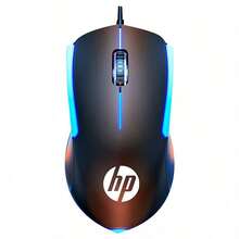 HP M160 Illuminated Gaming Mouse: Precise Positioning, Symmetrical Design For A Comfortable Hand Fit, Seven-Color Backlighting For An Immersive Gaming Atmosphere, Matte Surface For Sweat And Slip Resistance, Suitable For Gaming Scenarios, Black Backlighting. - Black Glowing - View 7
