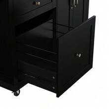 Mobile Storage Islands - Black+Natural + MDF-1 - View 10