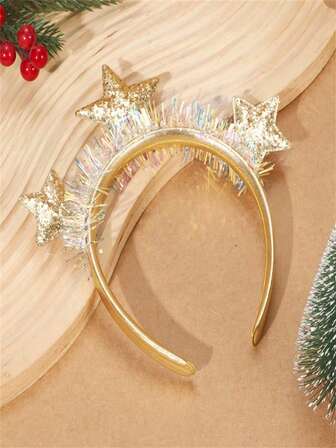 1pc Luxurious Christmas Headband - High-Quality Sequined Star Hairband - Made With Printing And Heat Processing Technology, Party Decoration - Outdoor Hair Accessory For Christmas Festivities - Outdoor Event Decoration - Christmas Gift
