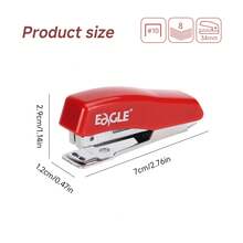Eagle 迷你桌面订书机，内置自动取钉器 - 含1000枚10号订书钉，可装订8张纸，小巧便携，适合家庭办公室使用，红/黄/蓝三色可选 - 套裝 - 查看 2