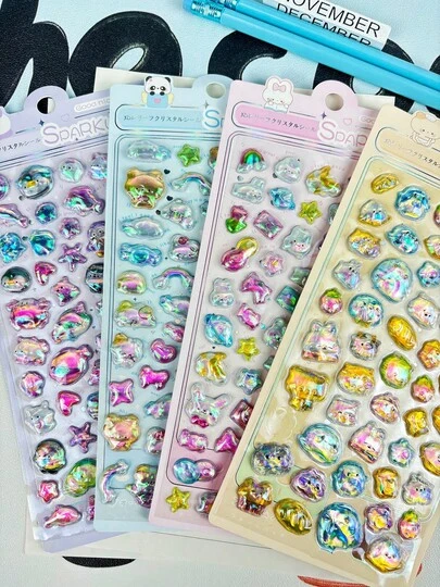 3D Cute Stickers, Exquisite Decorative Stickers, Made Of Sponge And Plastic, Two Styles Available. Can Be Used To Make Sticker Books, Notebooks, Refrigerator Magnets, And Decorate Phone Cases. Also Suitable For Family Gatherings, Birthday Parties, Christmas, And Other Occasions. Recommended As Gifts For Friends And Children.