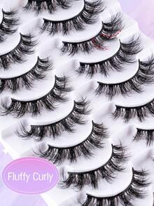 10 Options For Natural False Eyelashes: Fluffy, Soft, And Dramatic 3D Mink Eyelashes, Slender Eyelashes, Cilia, Messy And Multi-Layered Eyelashes, Short And Thick False Eyelashes, Extended Eyelashes, Loose False Eyelashes, Makeup Products For Weddings, Parties, Clubs, Daily Work Meetings, Natural False Eyelashes, Comfortable Wearing Of Striped Eyelashes - Black - View 5