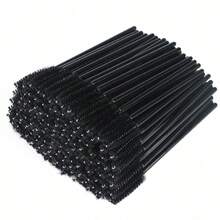 100/500Pcs Disposable Black Eyelash Brushes Mascara Wands Lash Eyebrow Spoolies Mini Makeup Applicators,Eyebrow Brush,Eyeshadow Brush,Spoolie,Spoolie Brush - Black - View 6