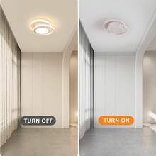 Small Modern LED Ceiling Light,2 Rings Creative Design Ceiling Lamp Black Indoor Hallway Light Fixtures For Living Room Bedroom Kitchen Office(Cool/Warm/Natural Color) Christmas Lighting, Christmas Decorations, Christmas Gifts, Valentine's Day And New Year Gifts - 白色 - 查看 4