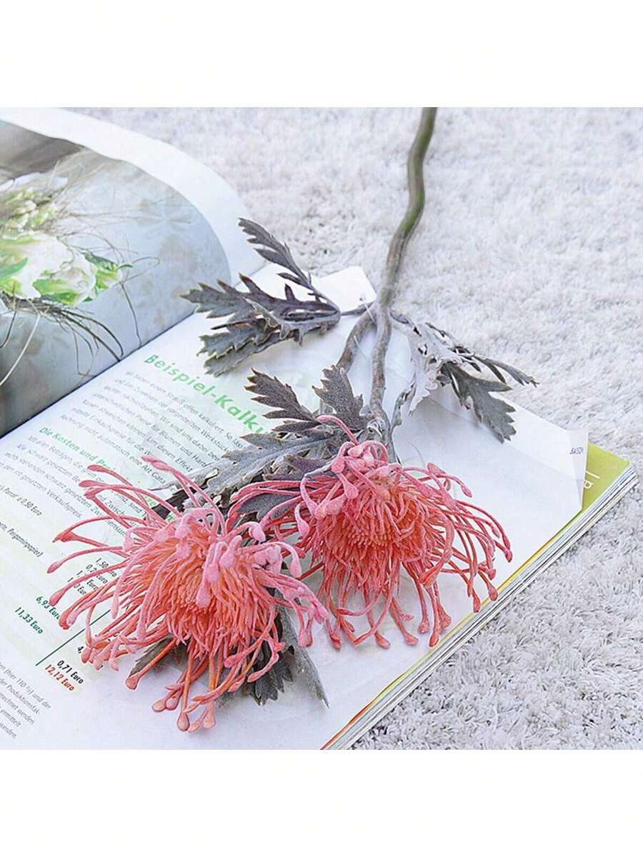 1/120支 14.96英寸人造菊花，仿真植物，适用于家居、餐厅、客厅、户外花园装饰、插花、摄影道具、春季、夏季、花瓶、花墙、花环、新娘捧花、婚礼装饰、DIY花环材料、生日派对装饰、家居装饰配件、情人节 - 粉色 - 查看 1