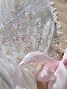 1片复洛克金箔美甲贴纸，奢华仿宝石设计美甲装饰，女士及女孩DIY美甲配件，适合美甲新手 - 彩色 - 查看 12