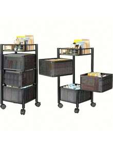 Rotatable Metal Carbon Steel Storage Rack, Kitchen Vegetable Rack, Snack Organizer