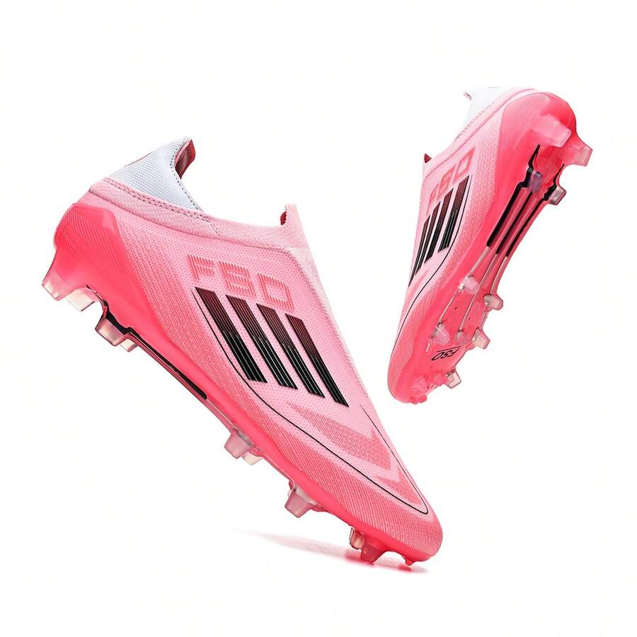 男士足球鞋、女士足球鞋、宽底棒球鞋、人造草足球鞋、成人及青少年足球鞋、AG/FG室内五人制足球训练鞋 - 粉色 - 查看 1