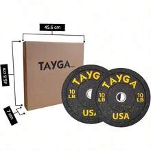 Tayga par de Discos Bumper hi Temp Cubiertos de Caucho Amarillo - Negro en LB - Multicolor - Ver 4