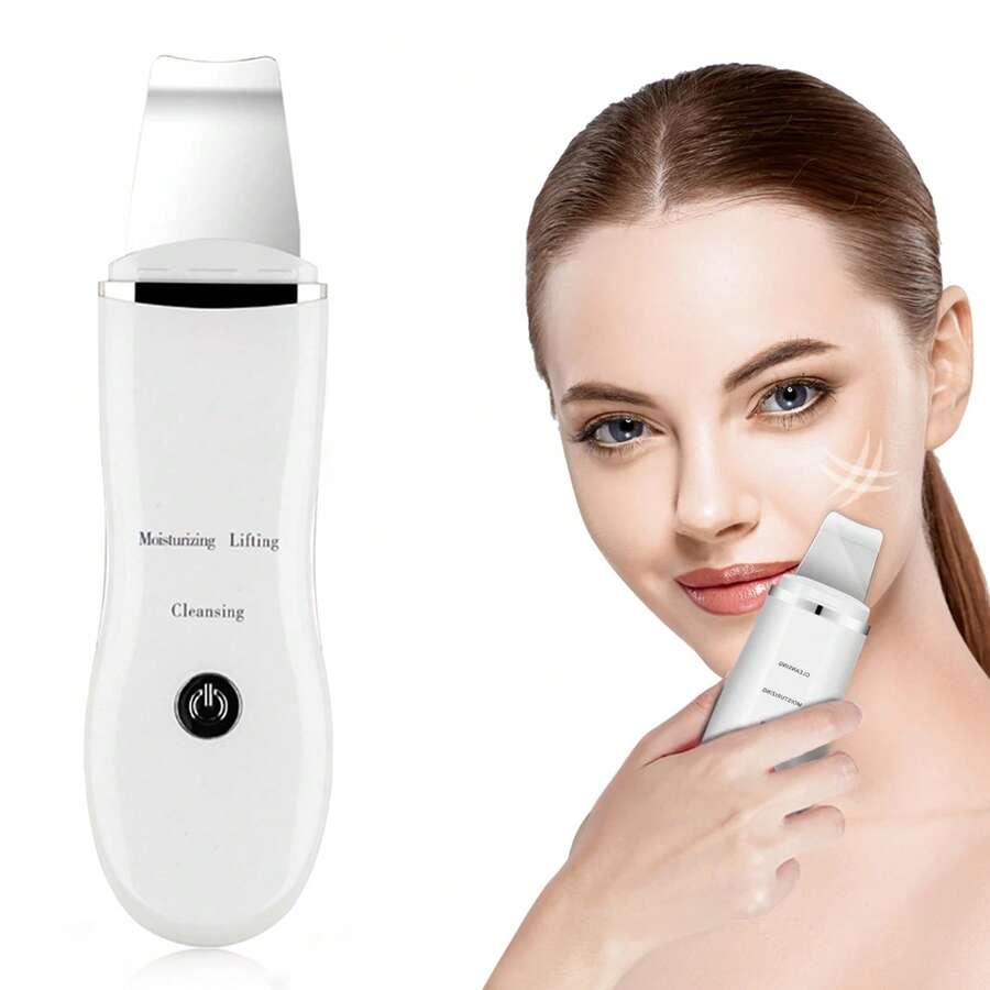 Face Scrubber, Skin Spatula, Facial Silicone Pore Cleaner | 3 Modes Wireless, Deep Cleansing & Exfoliating, Blackhead & Whitehead Remover | Lifts Tightens Skin, Reduces Fine Lines, Boosts Absorption For Skincare | Rechargeable, 2H Charge For 35+ Days Use, 500mAh Battery | Waterproof, Stainless Steel Spatula & Silicone Brush, Gentle For All Skin Types | At-Home Facial Tool, Auto-Off, Skin Care Gift For Women, White - 白色 - 查看 1