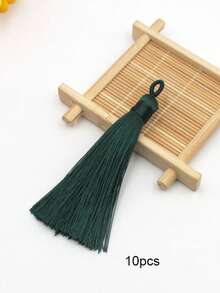 10pcs/Pack 85mm Colorful Tassel Pendant Rings, Handmade Woven Pull Rings For DIY Bags, Colorful Tassels Decor Accessories For Pillows, Clothing