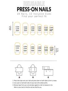 24pcs Short Square With White French Tip Press On Nails Simple Design For Daily Use False Nails Supplies - Multicolor - View 8