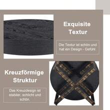 Modern Minimalist Black Round Side Table – With A Stable Construction, Elegant Grain, And The Ideal Choice For Your Home. Ø 68 Cm, Robust Metal Cross-Legged Base. - Black - View 6