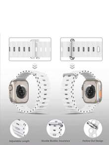 1条男女通用海洋主题柔软硅胶运动替换表带，兼容 38mm 40mm 41mm 42mm 44mm 45mm 49mm，Watch Ultra SE Series 8 7 6 5 4 3 2 1