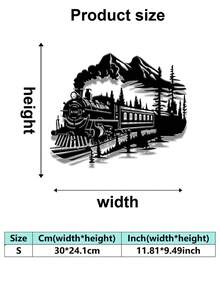 1 buc. Decor artistic metalic cu tren vintage, decor elegant cu tren, design peisagistic de munte și pădure, cadou ideal pentru pasionații de trenuri și fanii căilor ferate, mobil și reutilizabil, nu necesită electricitate, ușor de agățat, decor artistic de perete metalic de înaltă calitate, potrivit pentru decorarea Ramadanului, acasă, baie, dormitor, sufragerie - Multicolor - Vizualizare 11