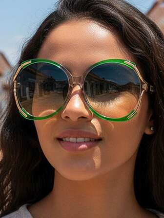 1 pieza Gafas de moda con marco grande, estilo minimalista y versátil Y2K punk, adecuadas para vacaciones, fiestas, personalizadas y de estilo artístico