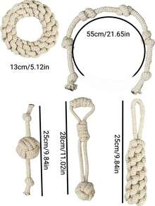 5pcs Dog Rope Toys Set: Chew Tug Of War Balls To Clean Teeth, Interactive Playthings For Small & Medium Dogs
