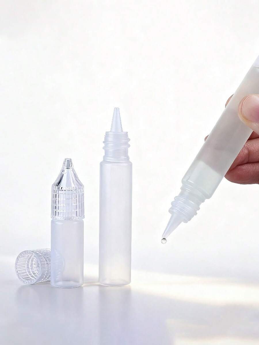 30支装/5包 水晶盖笔形透明塑料瓶，10毫升/15毫升/30毫升塑料胶水挤压瓶，精油滴管瓶，可重复灌装液体分装容器 - 彩色 - 查看 1