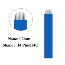 微刀片针，10/20/50 支白色 18U 微刀片用于半永久化妆，手动针用于眉毛眼线唇部微刀片套装