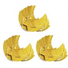 Goldener Glitzer Stern und Mond Hängedekoration, 3D Glitzer Wandvorhang, Glitzer Stern und Mond Hängeseil Girlande - Goldene Glitzer Hängedekoration, Hängeseil Dekoration, Multifunktionale goldene Stern und Mond Hängevorhangs Dekoration (geeignet für Zuhause, Partys, Hochzeiten und Büroevents) - Einfach zu installierende Wandhängedekoration (kompatibel mit Hintergrundwänden, Fenstern) - Verschiedenfarbig - Übersicht 6