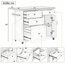 Mobile Storage Islands - Black+Natural + MDF-1 - View 5