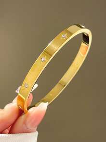 سوار من الفولاذ المقاوم للصدأ بزهرة رباعية الأوراق والسداسي للنساء، إكسسوار عصري، هدية مجوهرات مثالية لعيد الحب